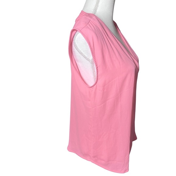 J Crew Sleeveless V Neck Crepe Blouse Pink Sz Small Office Career *Has Flaw* NWT - Picture 10 of 12